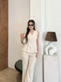 V-Neck Sleeveless Vest With Trousers sets